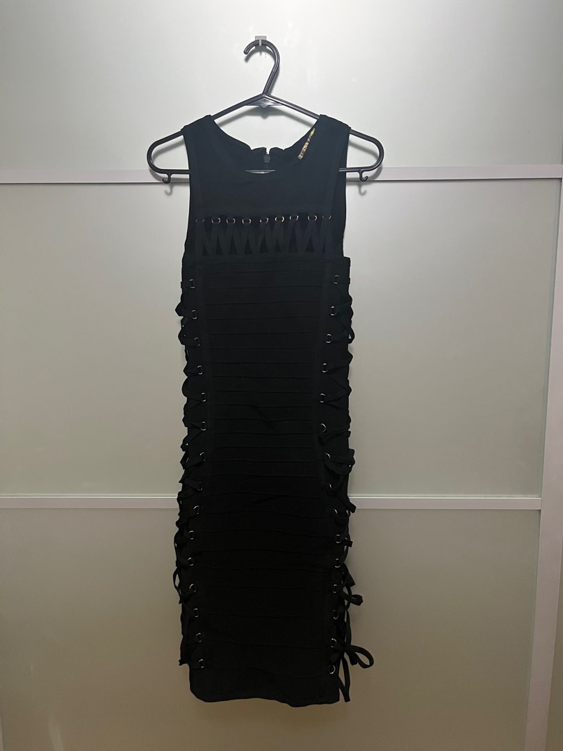 Wow Couture Gold Label Sexy Lace-Up Bodycon Dress, Women's Fashion, Dresses  & Sets, Dresses on Carousell