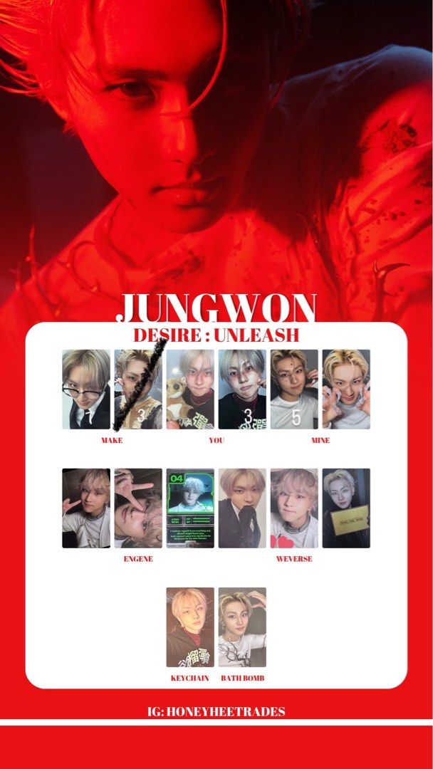 wtt/wtb/lf jungwon bad desire album photocards, Toys
