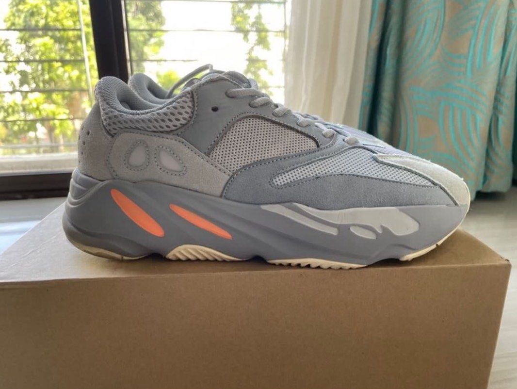 Yeezy 700 inertia (Category: Sneakers) located in Marikina City. Submitted by interlocked (Listing ID 1376711348, Image 1). Description: Barely used. Stocked in shoe closet Size 9.5 Negotiable No history of repair, no issue Dm for inquiries.