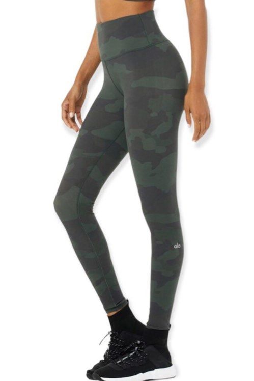 Alo Yoga Camo Leggings - XS (Category: Activewear) located in Singapore. Submitted by pinkcandyfloss123 (Listing ID 1376845030, Image 1). Description: Alo Yoga camo leggings, size XS. High-waisted. Made in Portugal. Please note: some pilling on both sides (see photos)..