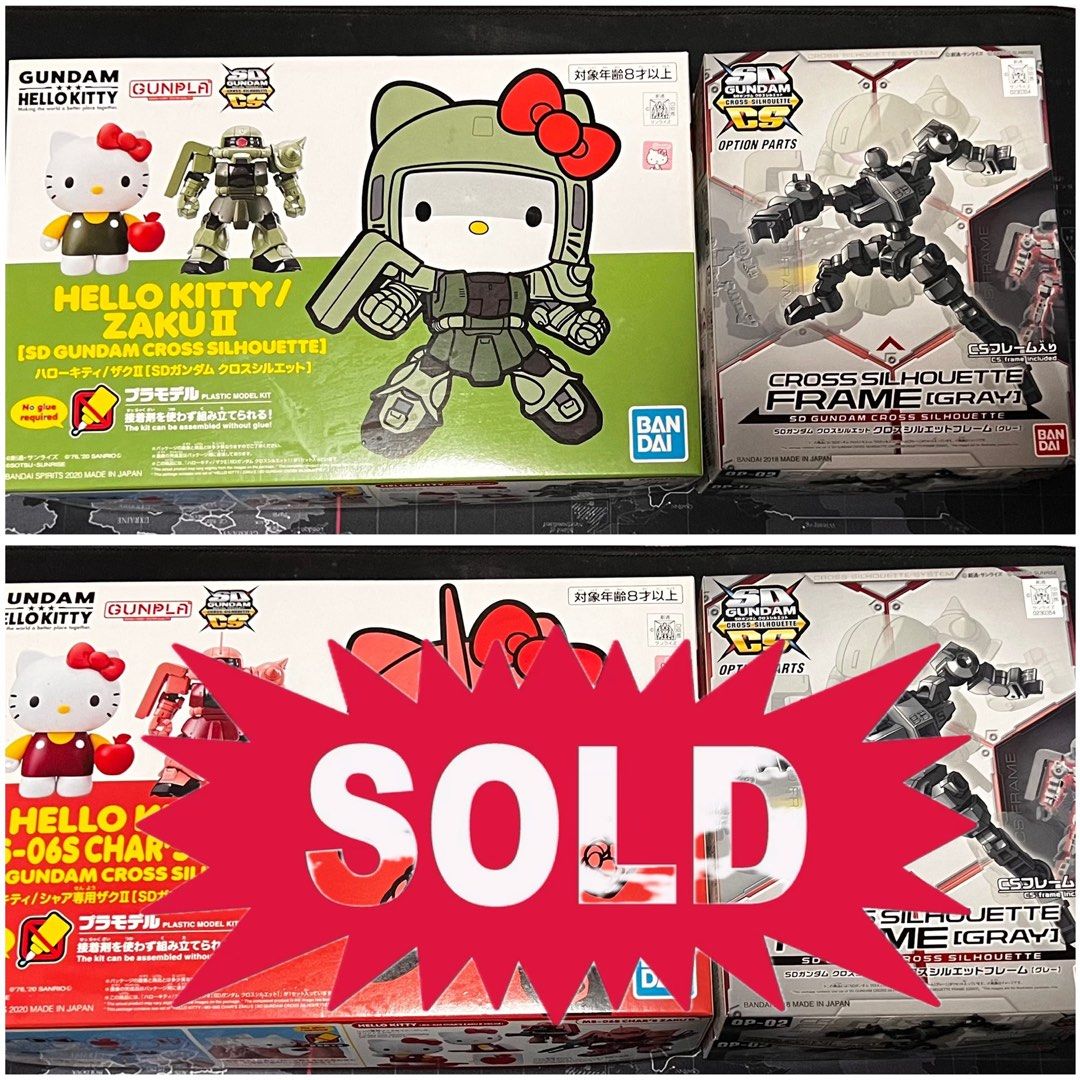 Bandai Gunpla SD Hello Kitty Zaku II / Additional Cross Silhouette Frame (Category: Gundam Model Kits) located in Singapore. Submitted by toybox8067307 (Listing ID 1368779013, Image 1). Description: For all Gunpla Lover✌️ All runner still in seal… Payment mode : Paynow & Cash only Deal Mode : Arrange meet up.