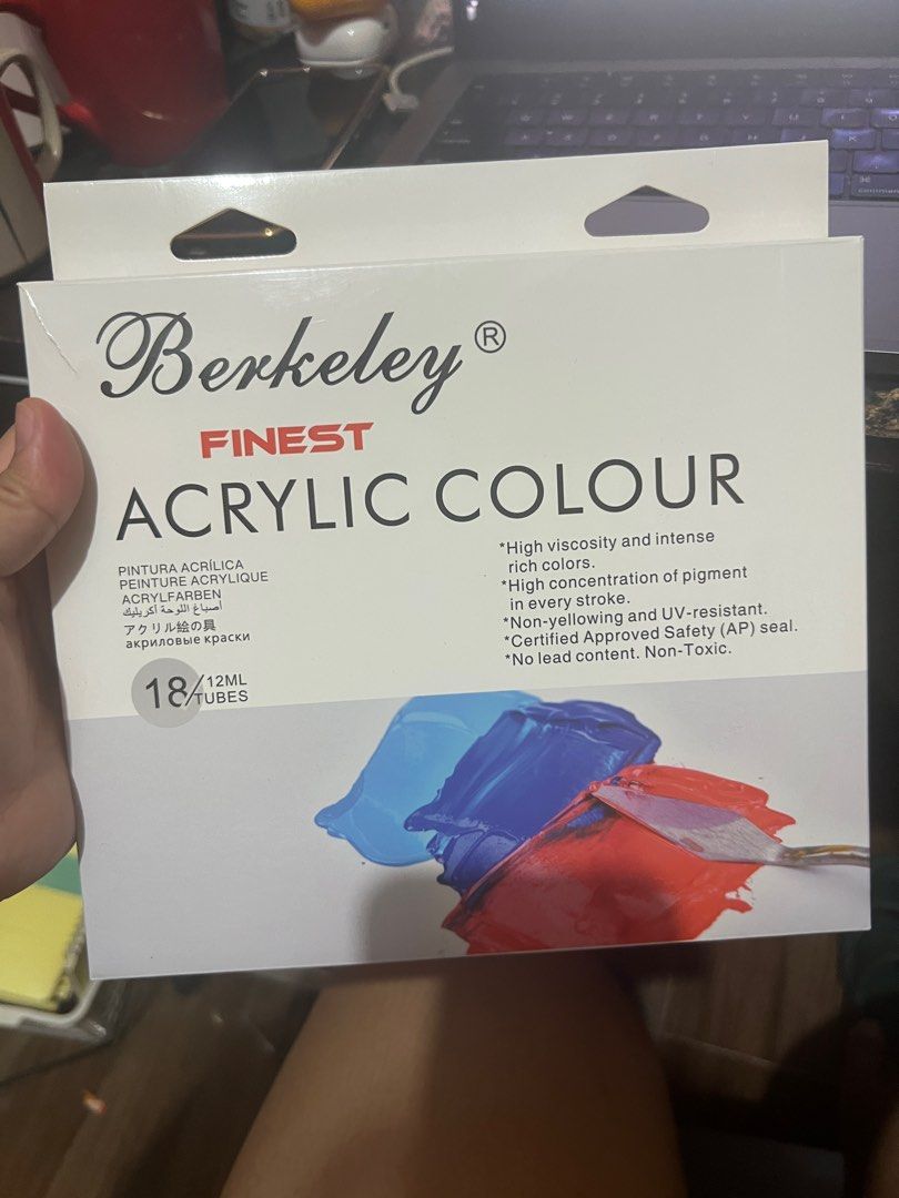 Berkeley Acrylic Paint Tube Set (Category: Craft Supplies & Tools) located in Cainta. Submitted by twinkletoes1849 (Listing ID 1376860993, Image 1). Description: Black na lang yung wala sa set. The rest are still 90-100% full .