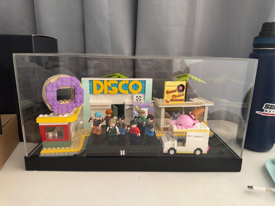 BTS Lego (Category: Lego & Building Sets) located in Bulacan. Submitted by mheilie (Listing ID 1376900984, Image 1). Description: + Acrylic Case original BTS Lego Box .
