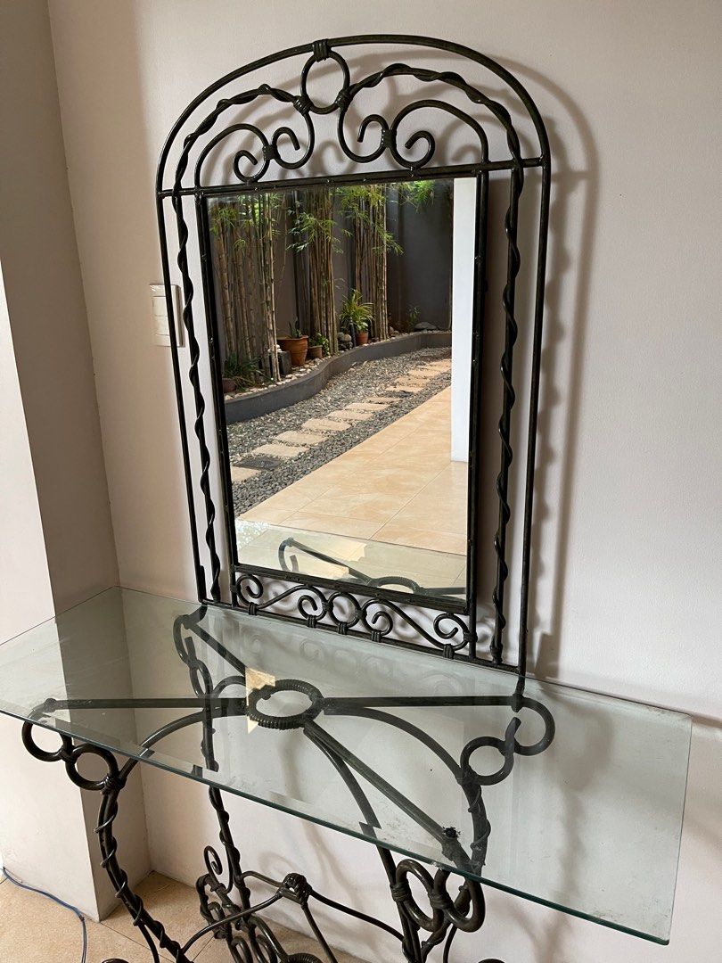 Buffet table with mirror frame (Category: Tables & Sets) located in Manila. Submitted by jacob.so (Listing ID 1376893935, Image 2). Description: Buffet table With mirror frame Steel frame Quality materials Durable Beveled glass .