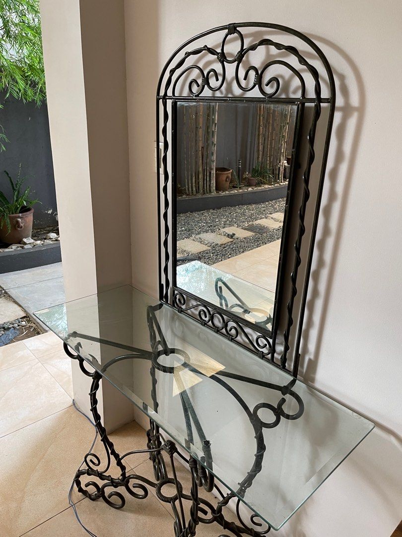 Buffet table with mirror frame (Category: Tables & Sets) located in Manila. Submitted by jacob.so (Listing ID 1376893935, Image 3). Description: Buffet table With mirror frame Steel frame Quality materials Durable Beveled glass .