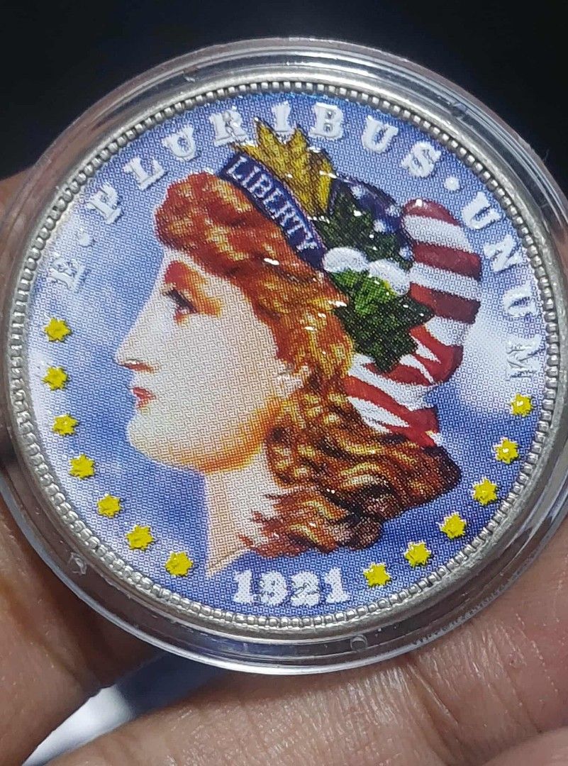 Colorized Morgan Dollar (Category: Currency) located in Manila. Submitted by wildcrystal.3b537c (Listing ID 1376813245, Image 1). Description: Silver Puregold Makati meet up.
