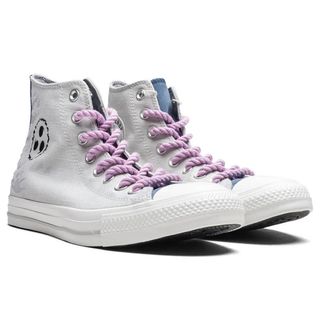 Carousell Converse High Cut Cream CDG X Converse Shoes, Worn Once