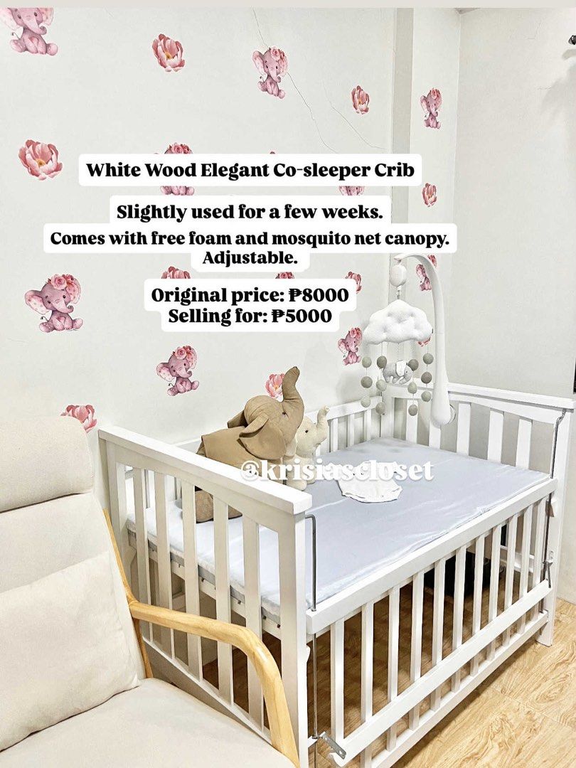 co-sleeper crib (Category: Cots & Cribs) located in Bulacan. Submitted by royaltydepot (Listing ID 1376893054, Image 1). Description: Hi mommies! Anyone interested? Selling our co-sleeper crib (slightly used for a few weeks lang, then stored na). Loc: Malolos, Bulacan We can do Lalamove/Grab. Or meetups for a fee (Bulacan, Pampanga, Metro Manila). Thanks! Freebies: foam with Lilo and Stitch cover, small pillows, mosquito net canopy (never used), 