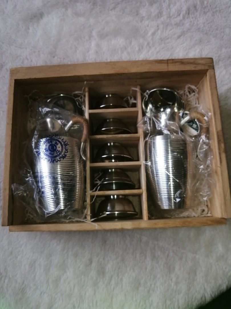 GENUINE JAPANESE SAKE SETS SILVER (Category: Coffee & Tea Tableware) located in Liloan. Submitted by aidolcapz88 (Listing ID 1376984006, Image 1). Description: Take all sake sets.