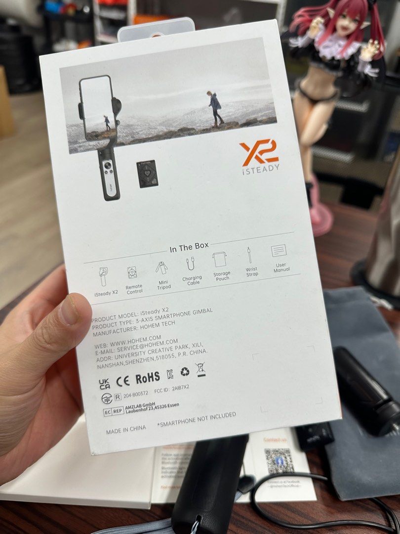 Hohem iSteady X2 smartphone gimbal (Category: Mounts & Holders) located in Quezon City. Submitted by jacchoa9 (Listing ID 1376931444, Image 3). Description: Bought it last 2024 sa UK. ✅complete accessories and box pa. Hindi laspag, Bihira gamitin since nun binili.. mas prefer namin DJI gamitin sa mga videos. Pwede nyo itest in person bago bilhin 📍Santol, Q.C. Gcash | bank transer | COP Lalamove | Pickup .