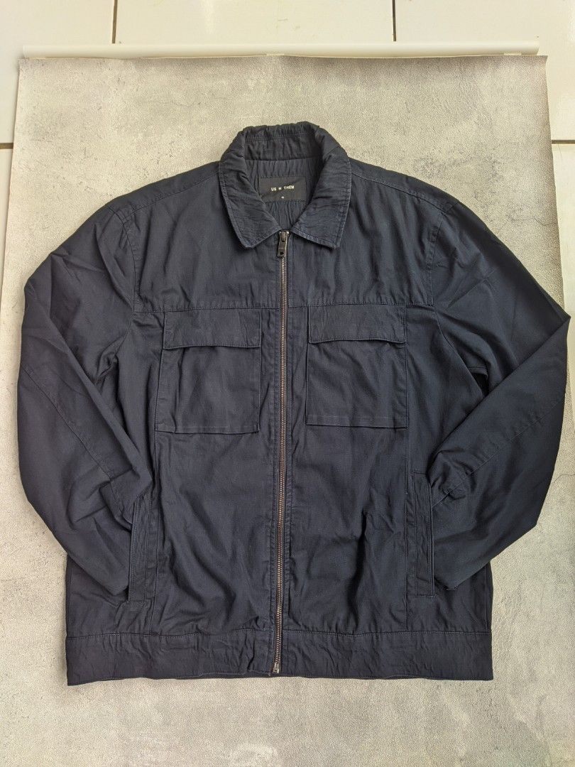 Nike x Stussy Reversible Jacket \"Black\"Ｌ Jacket Denim US N THEM, Fesyen Pria, Pakaian , Atasan di