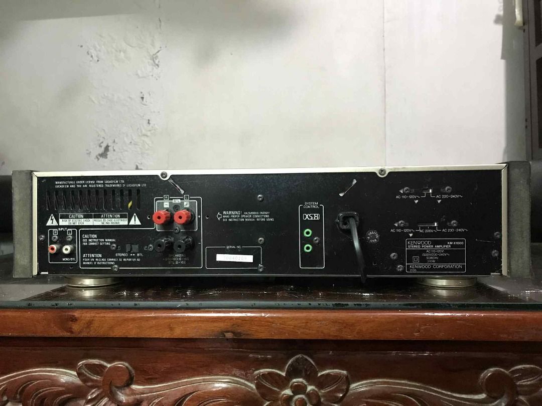 Kenwood KM-X1000 THX Amplifier (Category: Soundbars, Speakers & Amplifiers) located in Bulacan. Submitted by sweet_spot09 (Listing ID 1376934004, Image 3). Description: Certified THX Power Amplifier Stereo/Bridge Mono 110v/220v 50/60Hz.