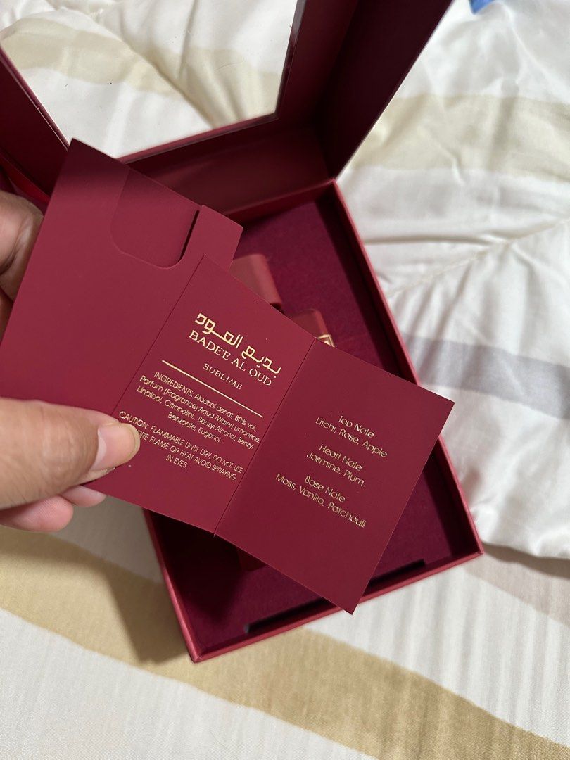 Lattafa Sublime perfume (Category: Garage sale) located in Singapore. Submitted by all_authenticx (Listing ID 1377000881, Image 3). Description: Sprayed 4-5 times. Bottle is practically full. Comes with box and card. .