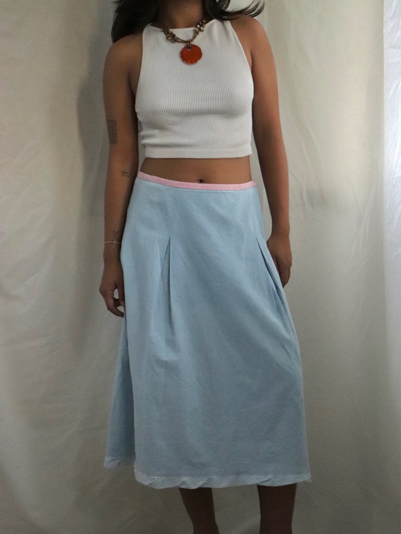 DENIM MIDI SKIRT LIGHT BLUE