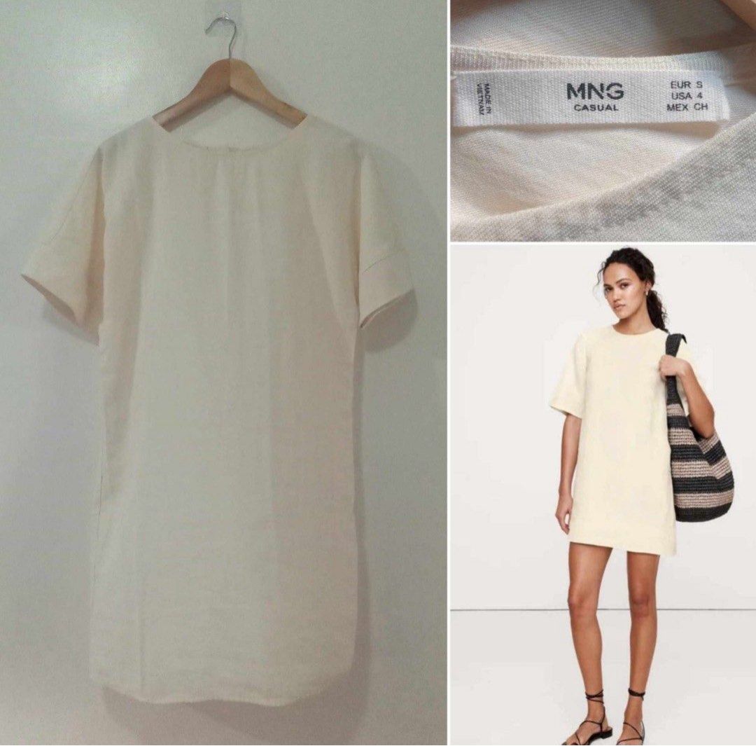 MANGO Off White Shift Dress (Category: Dresses) located in Paranaque City. Submitted by declutterwithrs (Listing ID 1376942444, Image 1). Description: Rfs: too big on me 🥲.