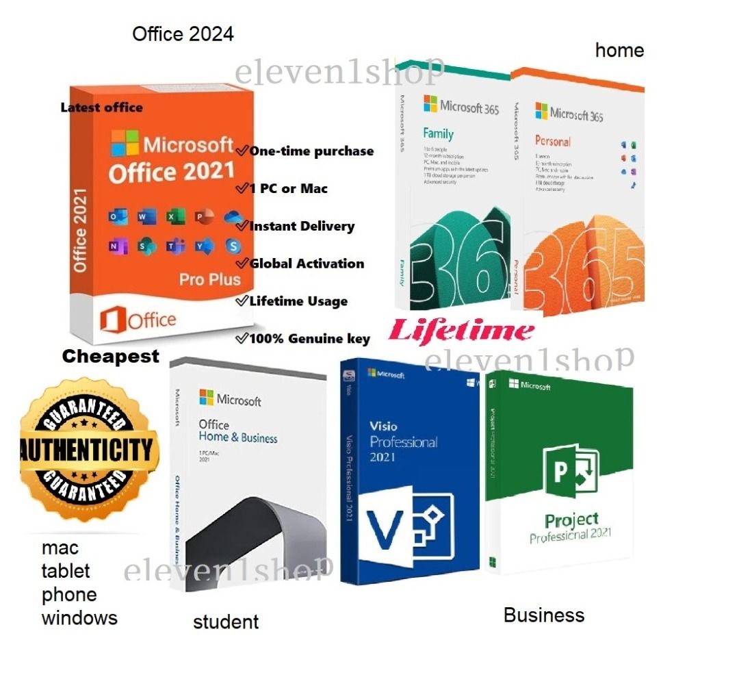 Microsoft office 2024 office 2021 windows 11 professional home education enterprise lifetime activation (Category: Software) located in Singapore. Submitted by eleven1shop (Listing ID 1376976885, Image 1). Description: Microsoft Office and Windows License Offerings 🌐 Microsoft Office License Keys (Lifetime, One-time Purchase) Benefits: ✅ One-time purchase for 1 PC or Mac ✅ Instant Delivery ✅ Global Activation ✅ Lifetime Usage ✅ 100% Genuine key 