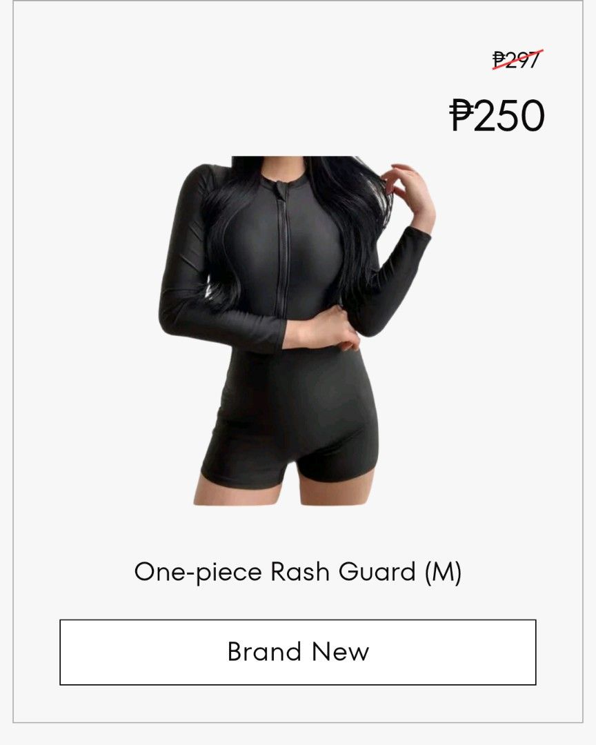 One-piece Rash Guard (Long sleeves) (Category: Rash guard) located in Calamba. Submitted by cerylle_ (Listing ID 1376986733, Image 1). Description: RFS: wrong size.