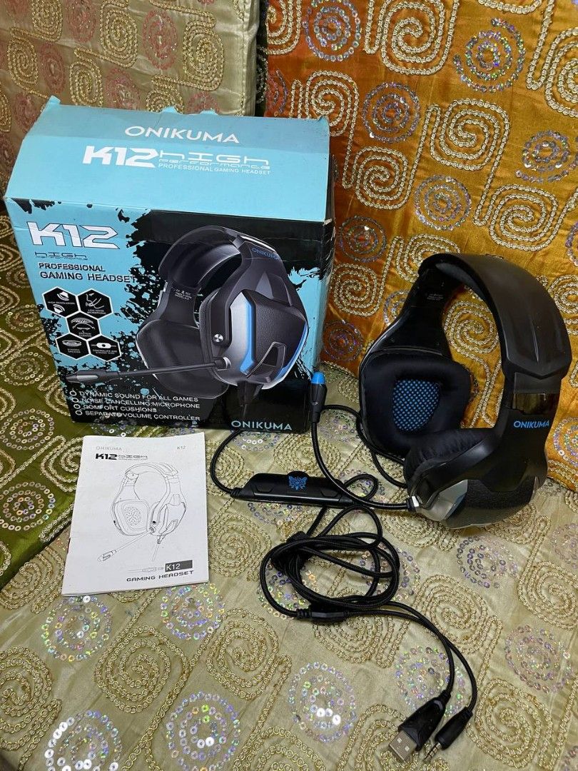 ONIKUMA K12 Gaming Headset (Category: Headphones & Headsets) located in Manila. Submitted by guicojesse39048 (Listing ID 1376860434, Image 1). Description: 🎧 FOR SALE: ONIKUMA K12 Gaming Headset 💙 HD Sound | Built-in Mic | Black-Blue Edition Selling my Onikuma K12 Gaming Headset — Bought last May 22, 2024 and it’s barely used. Super solid audio and comfy for long gaming or online calls. ✅ 🔹 Features: ✅ HD Surround Sound – immersive for gaming 