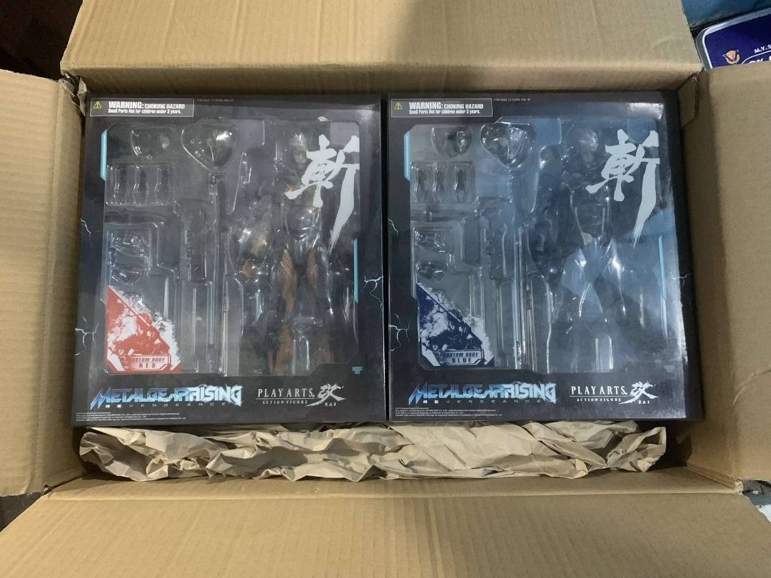 Play Arts Kai Metal Gear Rising Raiden Red and Blue bundle set, Hobbies ...