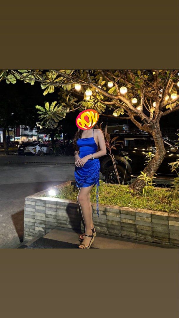 Shein blue silk backless dress (Category: Dresses) located in Manila. Submitted by nickaaa2000 (Listing ID 1376819165, Image 2). Description: Size 0xl Fits medium to large But slightly loose on the back if medium size frame Used once for event Can send more pics just pm For reference height? 5’7 Weight: 60kg .