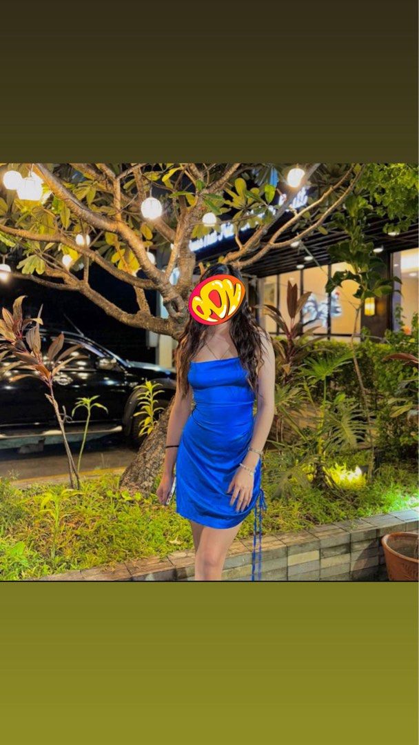 Shein blue silk backless dress (Category: Dresses) located in Manila. Submitted by nickaaa2000 (Listing ID 1376819165, Image 1). Description: Size 0xl Fits medium to large But slightly loose on the back if medium size frame Used once for event Can send more pics just pm For reference height? 5’7 Weight: 60kg .