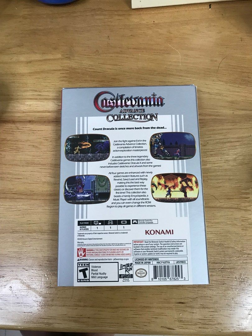 Switch Limited Run - Castlevania advance 限定版 （分類：其他）位於 Hong Kong。 由 hk_retrostore 提交（商品編號 1376824233，圖片 2）。簡介： 極新淨 ，limited Run Version , 觀塘地鐵站交收。