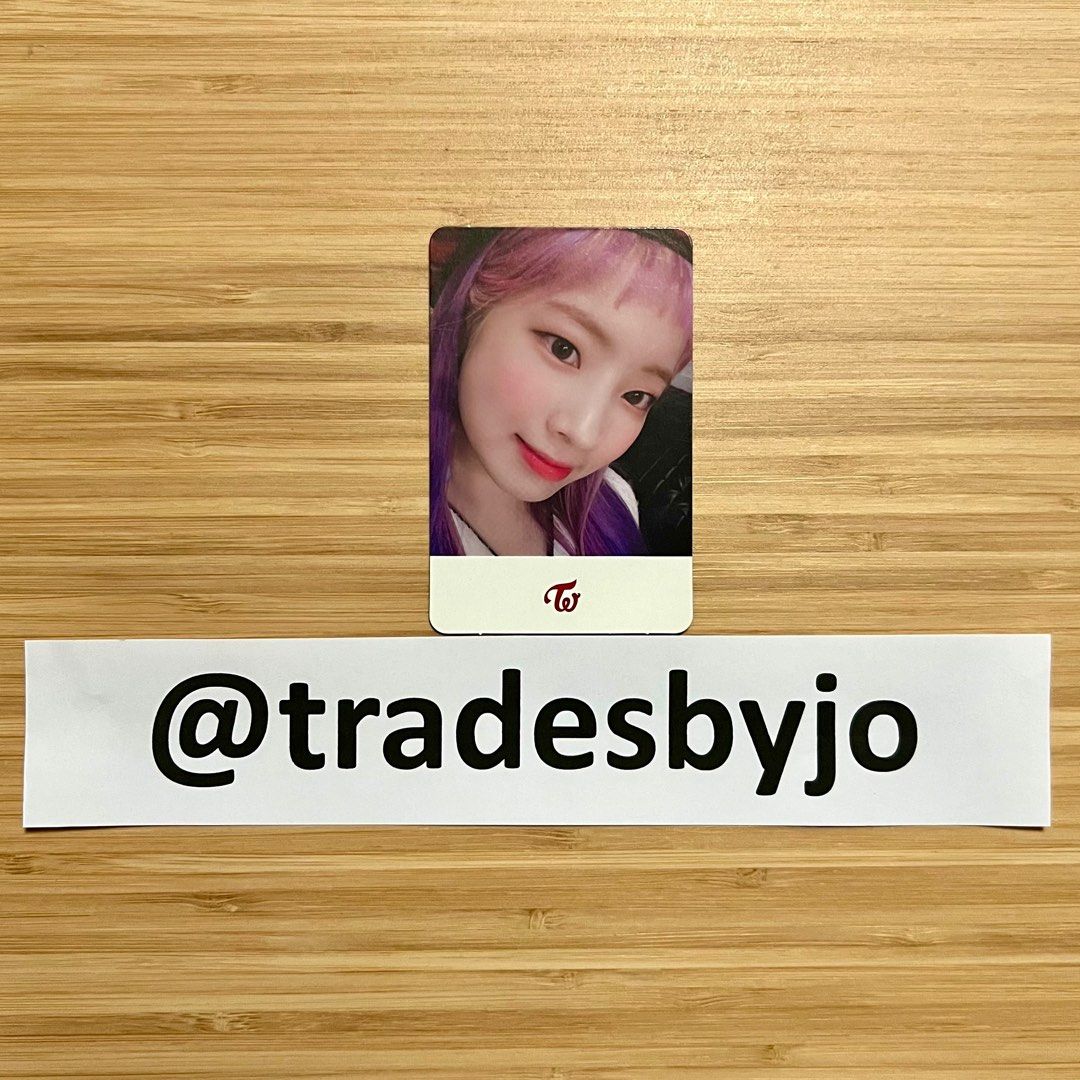 TWICE Dahyun Yes or Yes Album Photocard | Logo version YOY PC (Category: K-Wave Merchandise) located in Cabanatuan. Submitted by tradesbyjo (Listing ID 1376930271, Image 1). Description: All items are authentic, official, on-hand, and ready to ship! Actual photos are posted. Prices: • PF & HF included in the price; negotiable — feel free to send your best offer via DM. Inclusions: • Selected item • Protective sleeve Item Condition: Minor imperfec
