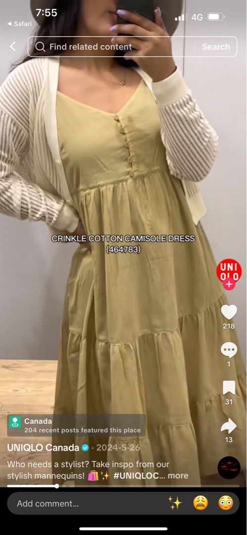 crinkle cotton camisole dress uniqlo Crinkle Cotton Camisole Dress Uniqlo