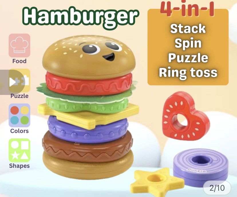 vtech 4in1 hamburger stacker, Hobbies & Toys, Toys & Games on Carousell