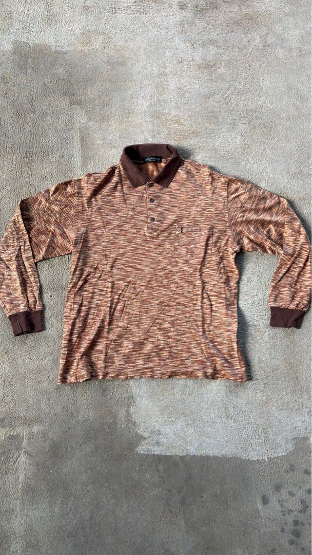 YVES SAINT LAURENT AVANT GARDE POLO LONG SLEEVE NOT ADIDAS NOT NIKE NOT  VINTAGE NOT STONE ISLAND NOT DIESEL NOT DIOR NOT GUCCI NOT LORO PIANA NOT 