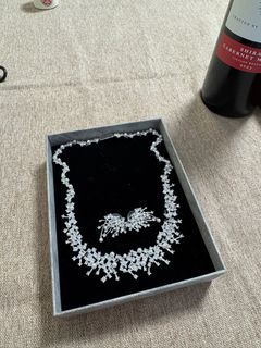 結婚、婚嫁、宴會短頸鏈加耳環64238735147265110