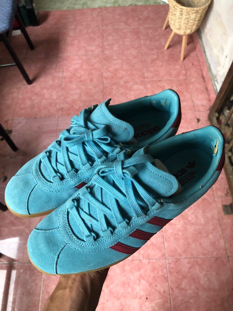adidas gazelle silver green womens Claret and Blue Adidas Gazelle Custom Trainers