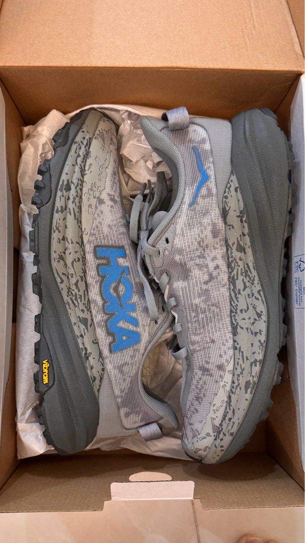 BNIB - Hoka Speedgoat 6 US 8D (Category: Casual shoes) located in Singapore. Submitted by eugenelucaya (Listing ID 1377016668, Image 3). Description: Brand new Hoka Speedgoat 6 running shoes. Never worn, still in the original box. Features a Vibram outsole for excellent grip. Perfect for trail running or everyday wear. Original price $259. Selling at $178. My loss your gain. Meetup locations either along purple line or CBD on weekdays hoka, trail
