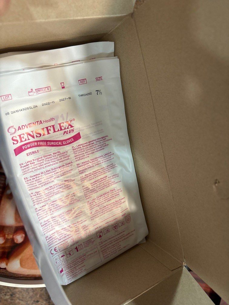 (BNIB) MEDICAL GRADE SURGICAL LATEX GLOVES (Category: Medical Supplies & Tools) located in Singapore. Submitted by TheRealGMBen (Listing ID 1377143407, Image 3). Description: Have about 100 Packs in total (1 pair of gloves per pack) Expiry Oct 2027 Size 7.5 $0.50 per pack. $15 if buying one box of 50 Mailing only +$1.50 for SingPost normal mail Self collection @ my convi Ctb if int .