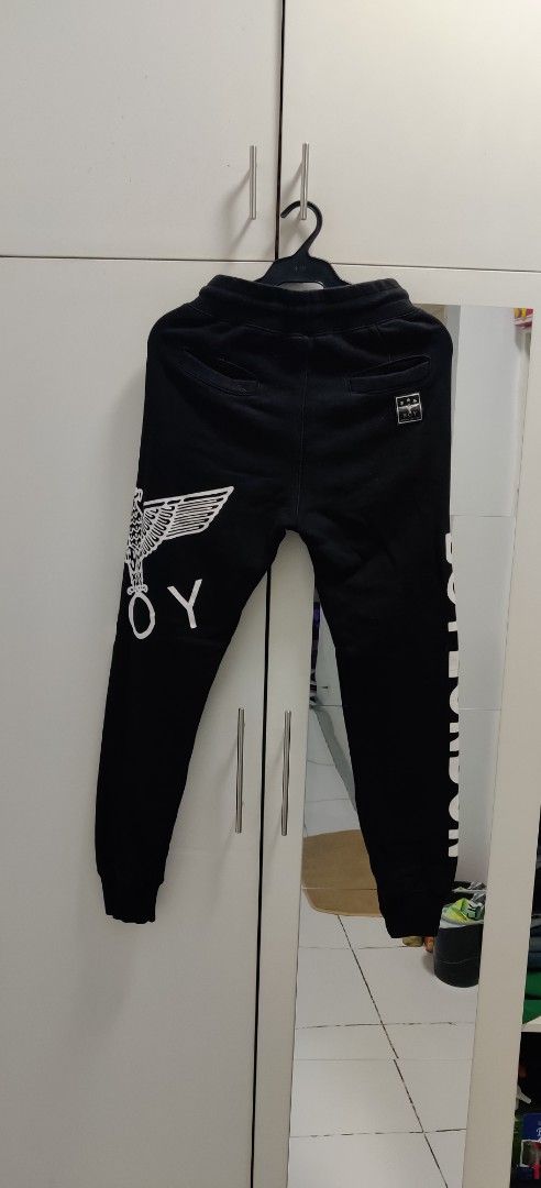 Boy London Jogger Pants (Category: Joggers) located in Malabon City. Submitted by jaypd (Listing ID 1377148568, Image 2). Description: issue Small Pin Hole color Prestine Condition Free Shipping.