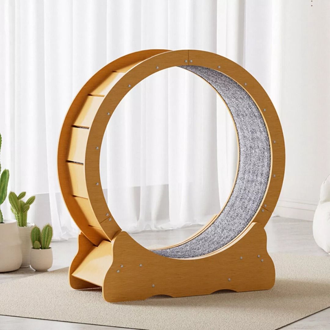 ✅Cat Exercise Wheel Toy Furniture Running Treadmill Exerciser Scratcher Board AU (Category: Pet Toys) located in Dandenong. Submitted by livefox_f92570 (Listing ID 1377017132, Image 1). Description: Description The Advanced Cat Treadmill offers an engaging and safe way for your cat to stay active indoors. Crafted from high-quality wood with a smooth, silent roller, this cat fitness wheel ensures a noise-free experience. Its spacious design accomm