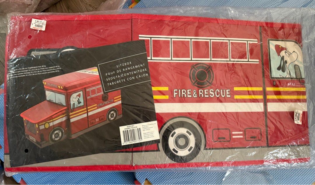 Fire Rescue Storage Organizer box (Category: Kids Wardrobes & Storage) located in Paranaque City. Submitted by msurfer (Listing ID 1377147794, Image 2). Description: Fire & Rescue Shape Storage Organizer • Brand new – never used • Excellent quality and durable build • Imported item • Bought from True Value but was only kept in storage • Fun fire truck design – great for kids’ rooms or play areas • Spacious and functional: perfect for storing toys