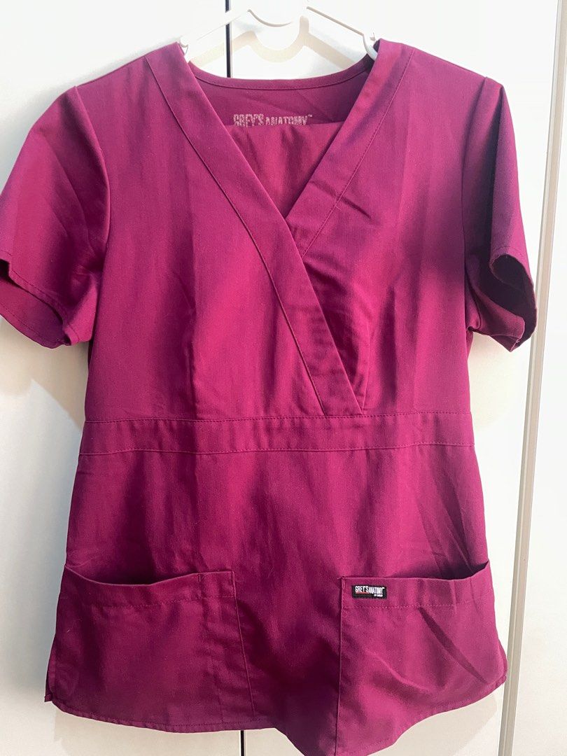 Grey’s Anatomy Scrub Suit (Category: Activewear) located in Quezon City. Submitted by declutteringitems_ (Listing ID 1377018661, Image 3). Description: Original price: Php 3500, bought in the US Can’t find the online listing but it’s a Riley Top in the shade of Wine *color difference due to lighting 2400 for both top and pants Used <10x because this is a bit bigger on me.