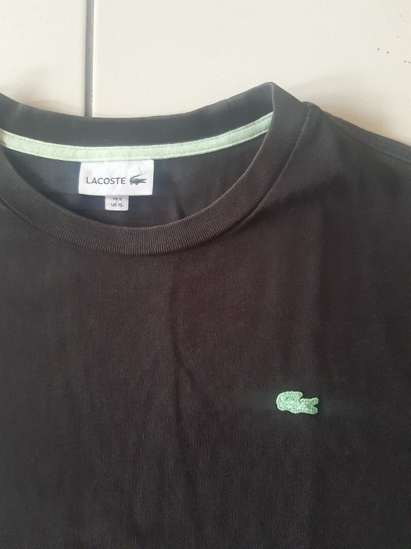 Kaos Oblong Trusas Lacoste Kaos Lacoste Basic Original Logo Bordir
