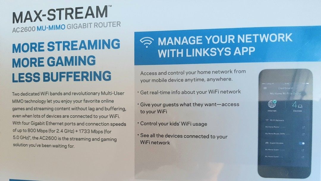 Linksys Max-Stream AC2600 MU-MIMO 千兆路由器63060530343299114