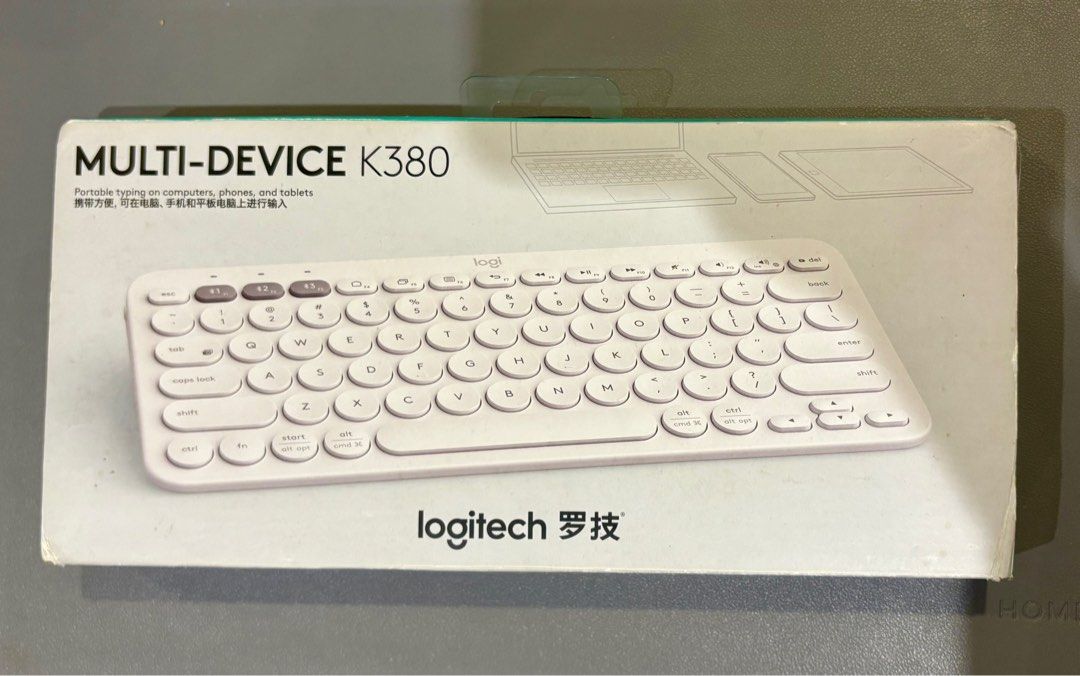 Logitech Multi-Device Wireless Keyboard K380 (Category: Computer Keyboard) located in Quezon City. Submitted by bashasbox (Listing ID 1377132331, Image 1). Description: Model : Logitech Multi-Device Wireless Keyboard K380 Color : White Condition : Like New (used only once), with box and plastic.