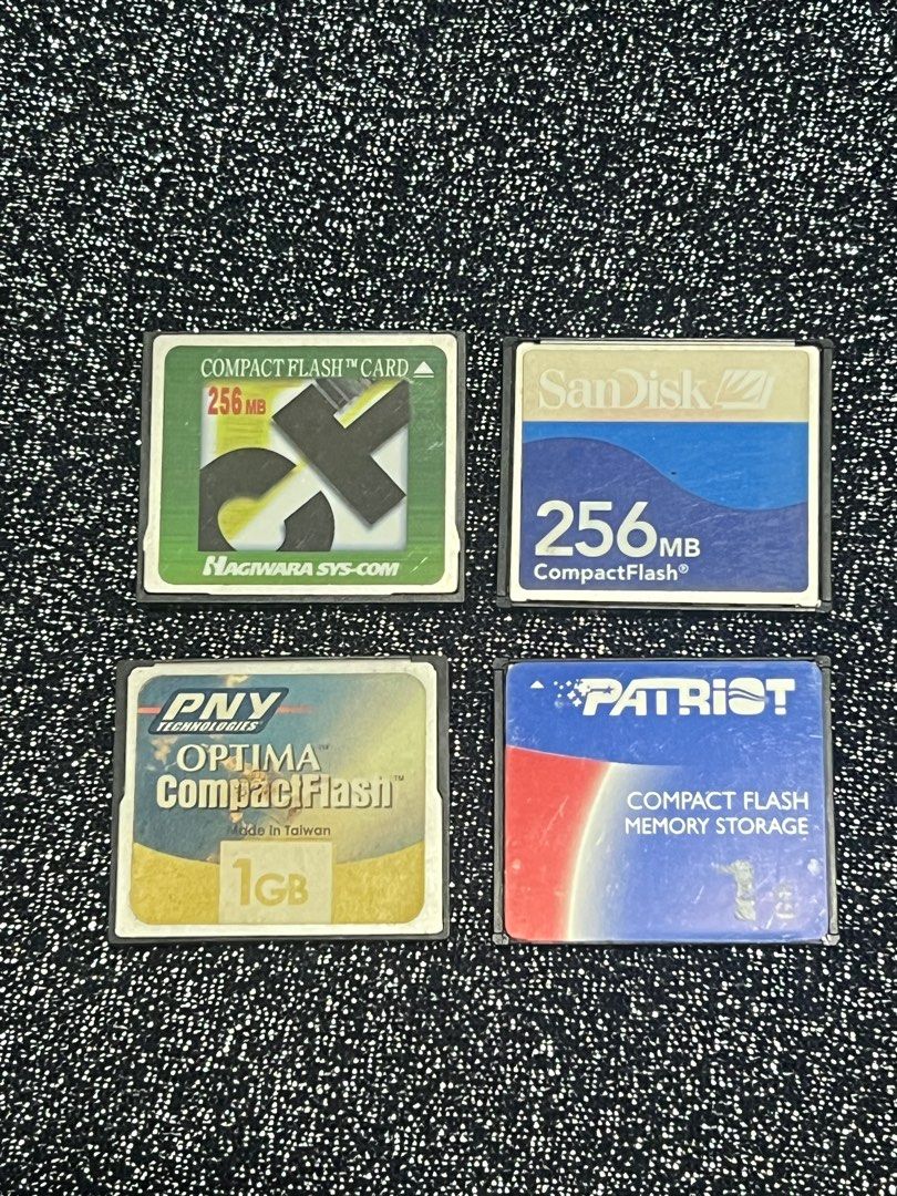 Low Storage Compact Flash Cards (Category: Memory & SD Cards) located in Subic. Submitted by collectorshaven111 (Listing ID 1377190053, Image 1). Description: Low Storage CF Cards Tested, Working HAGIWARA 256mb SANDISK 256mb PNY TECH 1gb PATRIOT 1gb ₱750 Each MOP: GCASH only MOD: J&T EXPRESS only *WILL BE PACKED, SHIPPED AFTER PAYMENT* Dm! .