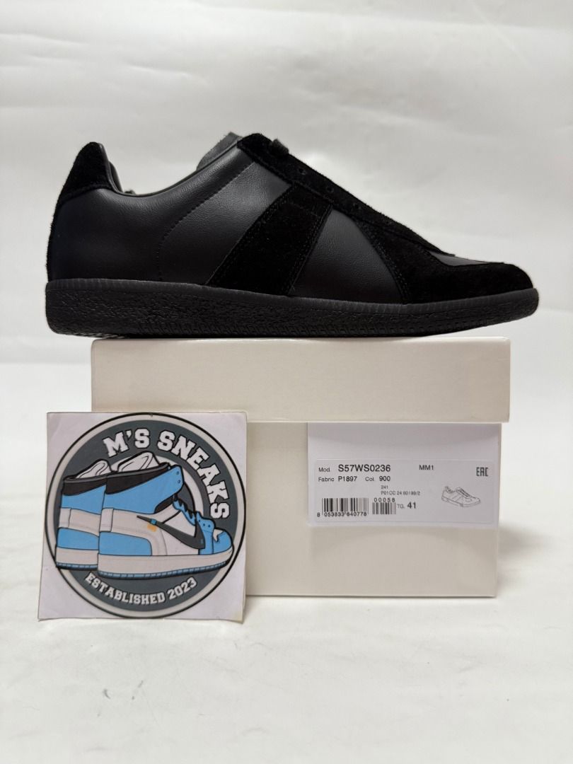 Maison Margiela Gats Triple Black (Category: Sneakers) located in Manila. Submitted by mssneaks2023 (Listing ID 1371692477, Image 1). Description: 𝑷𝑹𝑬-𝑶𝑹𝑫𝑬𝑹‼️ 𝑬𝑻𝑨: 1-2 𝑾𝑬𝑬𝑲𝑺 𝑨𝑭𝑻𝑬𝑹 𝑸𝑪 Maison Margiela Gats Triple Black - Actual pictures posted. Other colorways are available. Available size: 35 - 45 EU BRAND NEW ‼️ 500 minimum up to 50% downpayment for pre-order to avoid flaking. DM for inquiries 📩 MONEYBACK IF YOU DONT RECEI