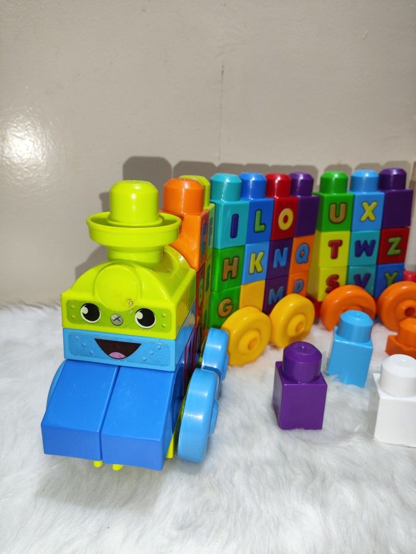 MegaBloks My First Alphabet Train (Category: Educational & Learning Toys) located in Cavite. Submitted by tinetaclesss (Listing ID 1377166862, Image 2). Description: No Letter J and R You may place J and R stickers on the spare part or you can write the letters directly on it.