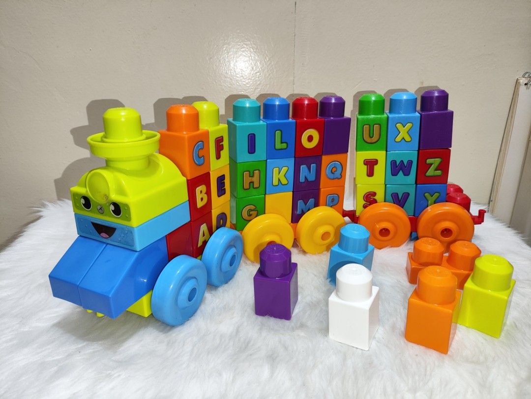MegaBloks My First Alphabet Train (Category: Educational & Learning Toys) located in Cavite. Submitted by tinetaclesss (Listing ID 1377166862, Image 1). Description: No Letter J and R You may place J and R stickers on the spare part or you can write the letters directly on it.