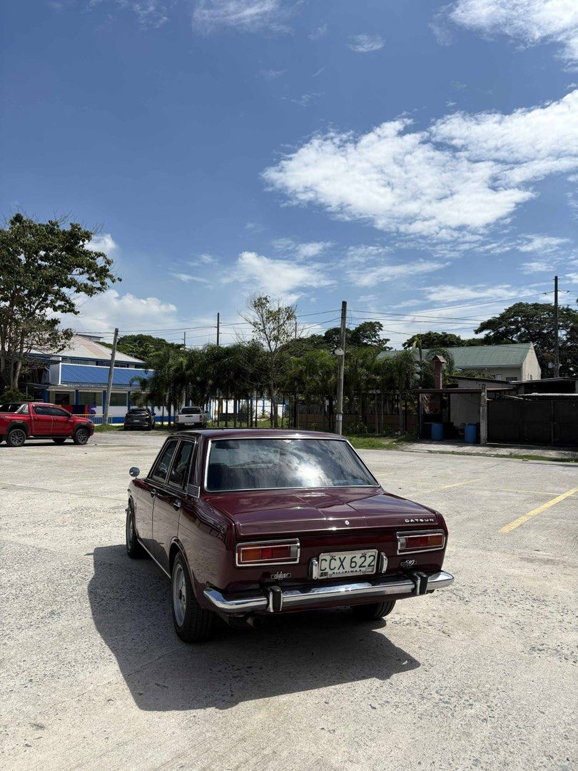Nissan Datsun 510 Manual (Category: Used Cars) located in Paranaque City. Submitted by camdrs (Listing ID 1377083023, Image 3). Description: For Sale: 1971 Datsun 510 (4-Door) Location: Angeles City, Pampanga Price: ₱1,400,000 Selling my 1971 Datsun 510. This car was restored by my dad and has been regularly maintained throughout the years. It runs great with no mechanical or engine issues. CR and OR are updated and complete. Note: The odometer w