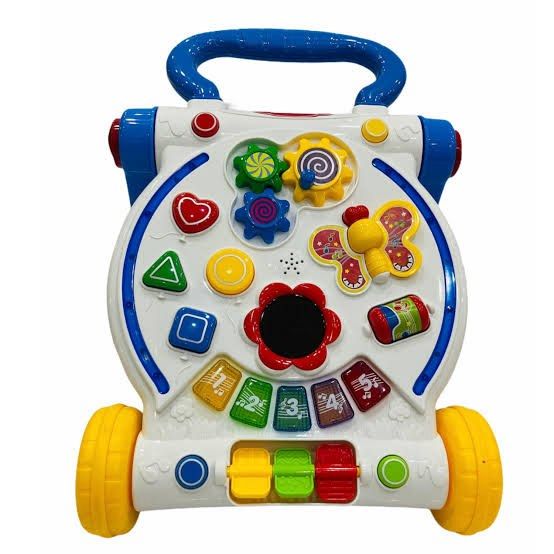 Play as you Learn Walker (Category: Infant Playtime) located in Paranaque City. Submitted by msurfer (Listing ID 1377158956, Image 3). Description: Play As You Learn Walker • Second hand, still in good condition • Helps babies learn to walk with fun activities • Sturdy and safe for early walkers • Colorful and engaging design • Clean and complete.