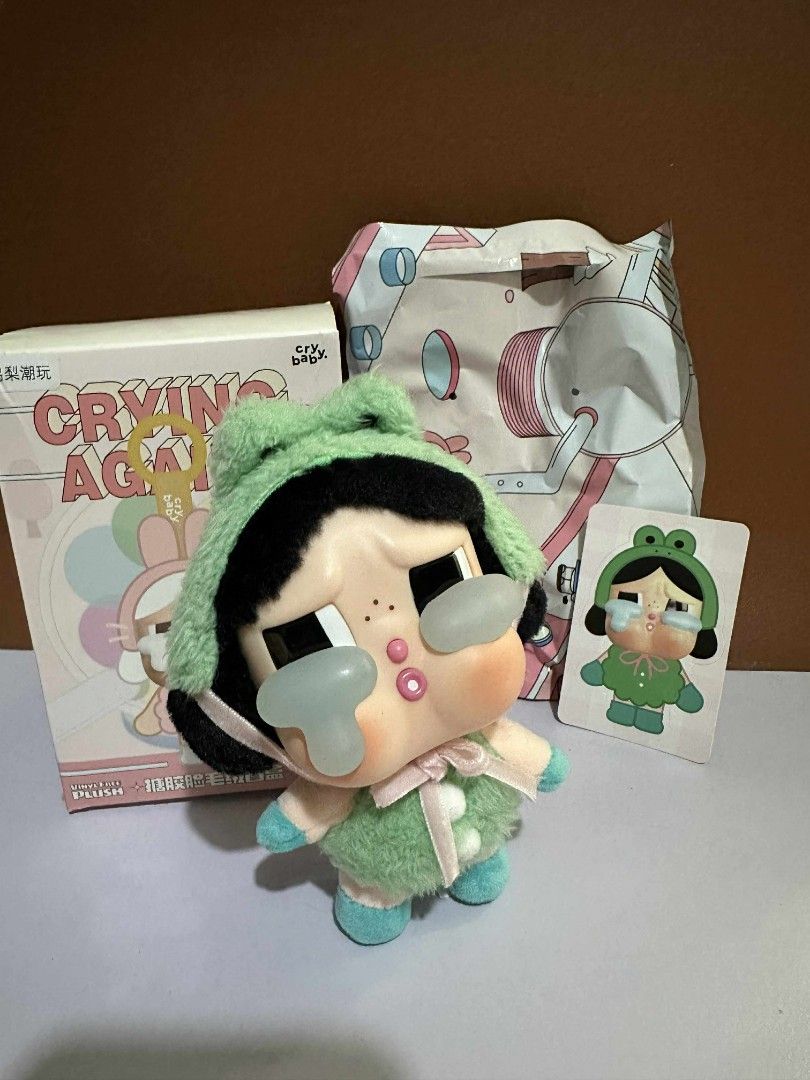 POPMART Crybaby What A Frog (Category: Designer & Blind Box Toys) located in Mandaluyong City. Submitted by coolpalmal (Listing ID 1377017620, Image 1). Description: 💚 crybaby crying again, what a frog - P900 - negotiable! - with box, foil, card - in good condition; no flaws - used as a bag charm outside only 2 times see shipping details below (shipping only!).