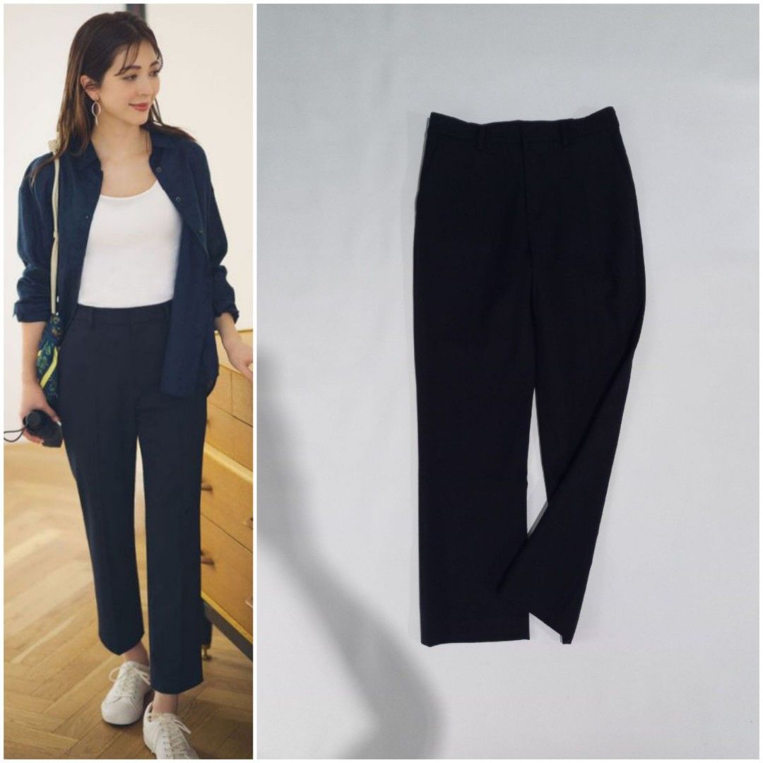 UNIQLO Smart 2Way Stretch Ankle Pants (Navy M), Fesyen Wanita