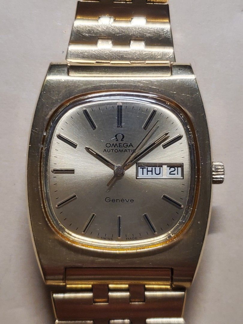 Vintage 1976's Omega Geneve Gold Plating Day-Date Automatic Gent